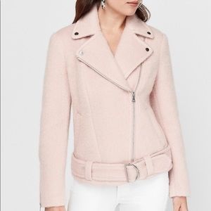 Express women’s new pink moto jacket wool small